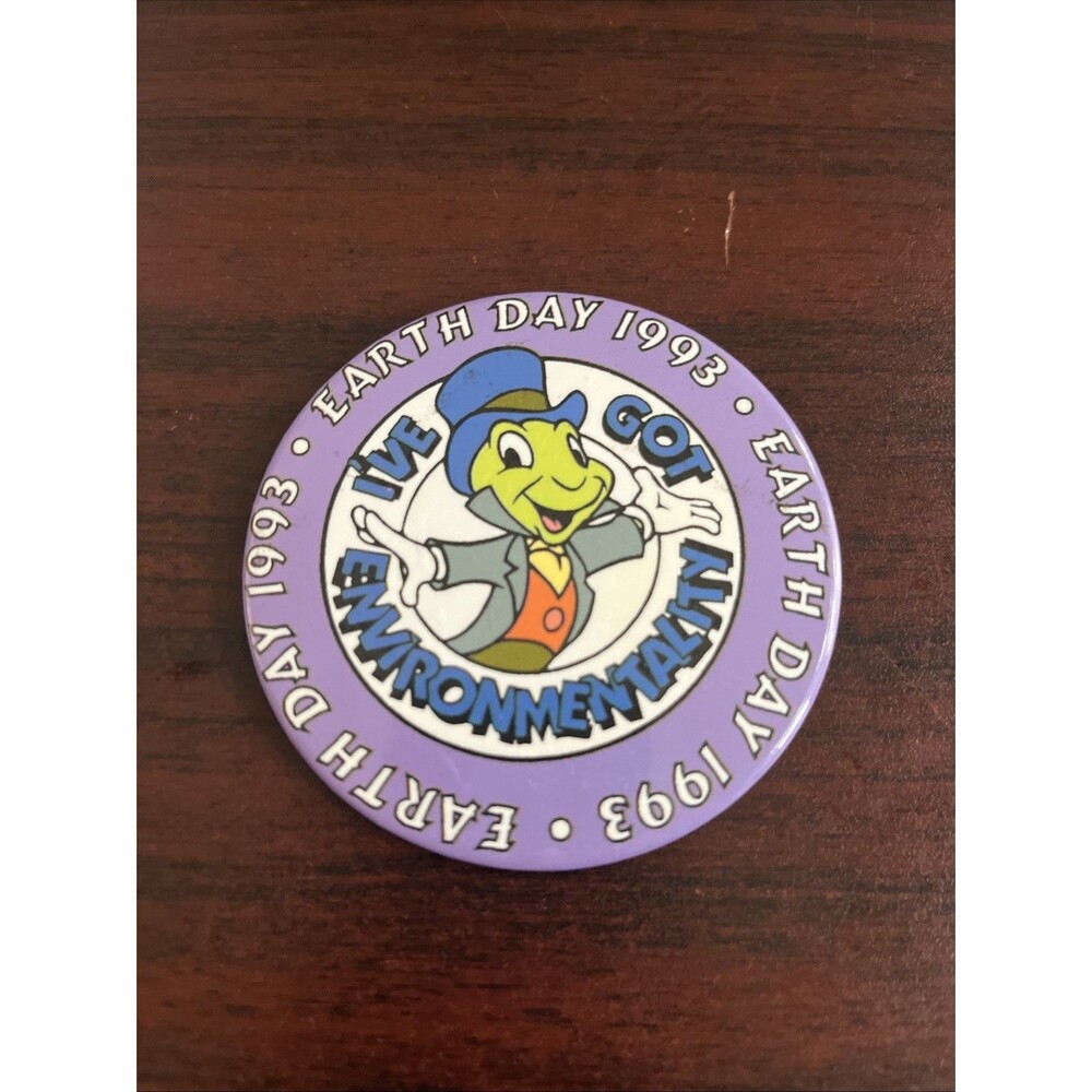 Disney Earth Day‎ 1993 Jiminy Cricket Button Pin